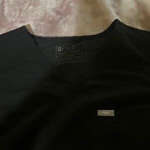 Figs V-Neck Black Scrub Top